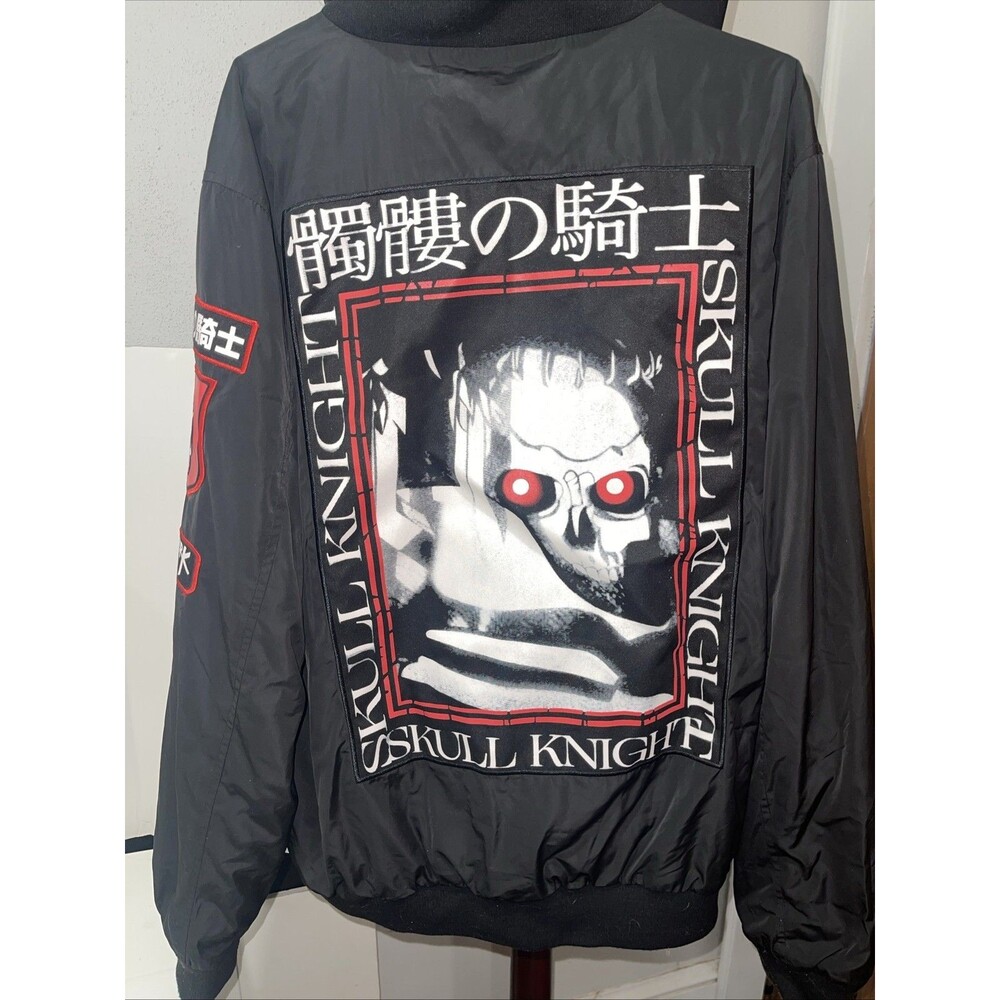 Atsuka Anime Black Skull Berserk Bomber Wind Breaker Jacket Mens Large
